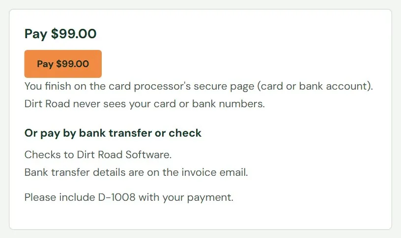 Paying an invoice.