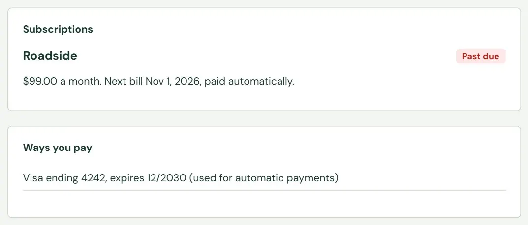 Subscriptions and Ways you pay.