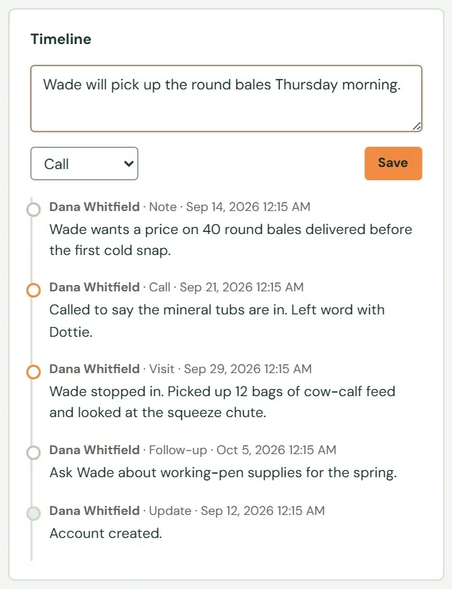 Logging a call.