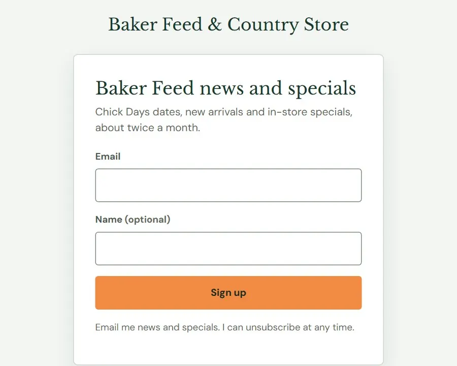 What a visitor sees on your sign-up page.