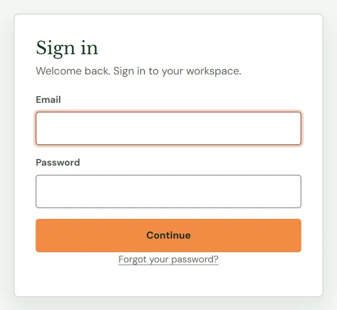 The sign-in page.