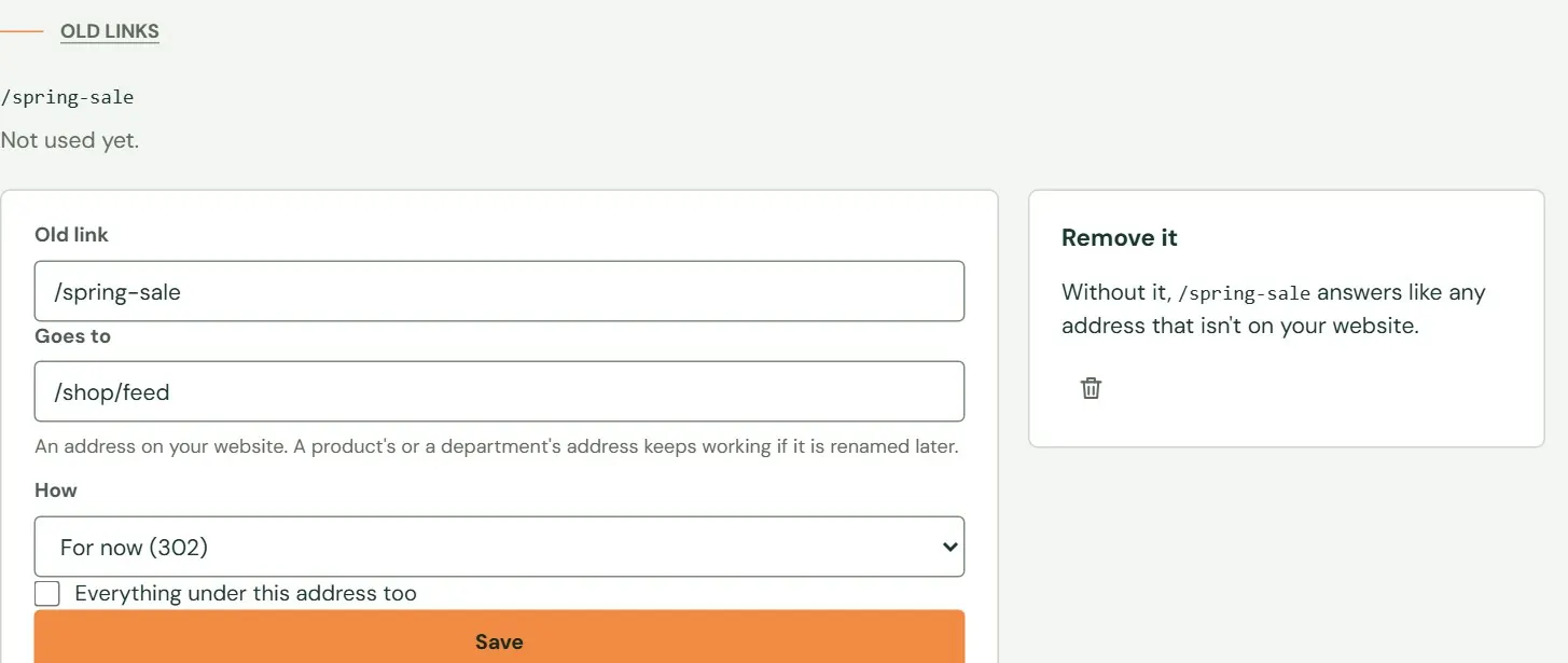 The page for one old link.