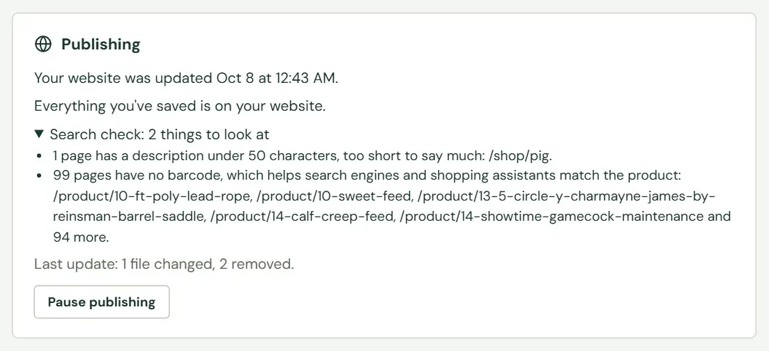The search check, opened.