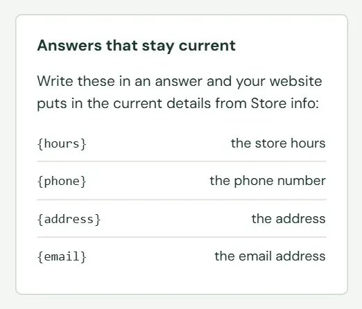 The four details an answer can use.
