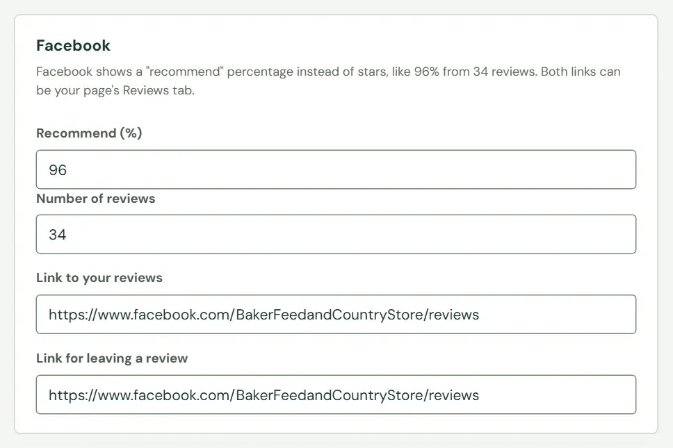 The Facebook card.