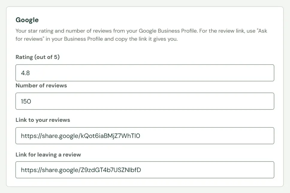 The Google card.