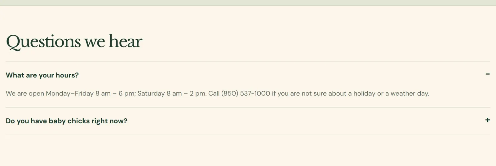 Questions we hear, on the home page of the website.